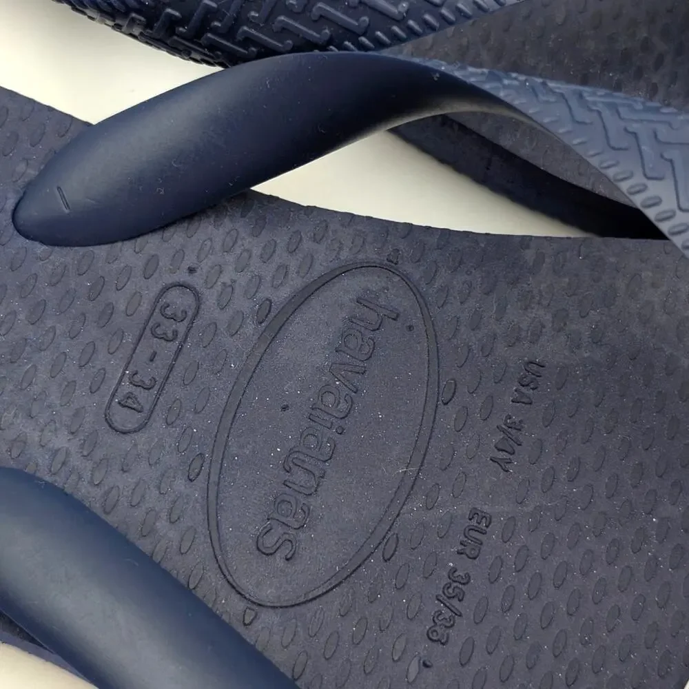 Havaianas Flip Flop Thong Sandals Unisex Kids' Navy Blue Size US3/4Y EU35/36